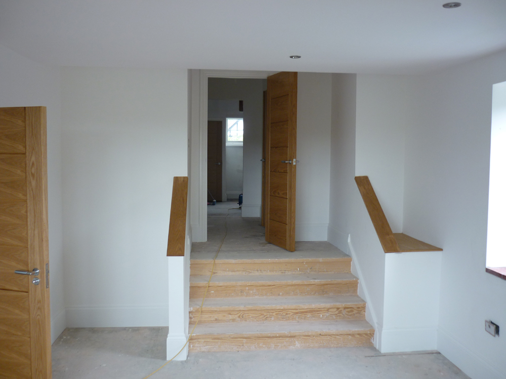 Plastering of livingroom and stairs